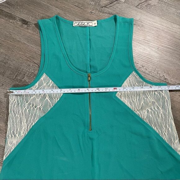 chloe k teal half zip tank - Picture 10 of 11